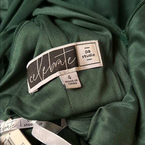 David's Bridal Celebrate DB Studio High-Neck Mesh Dress Juniper Green size 4 NWT - Picture 10 of 11